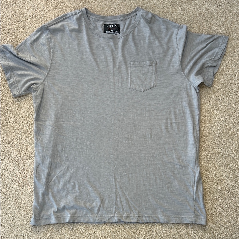 Keltex 100% Men's Light Gray Short Sleeve Tee -Size XL